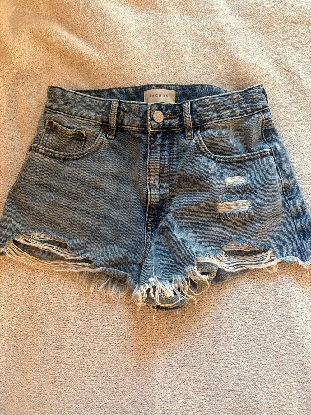 PacSun Women's Light Blue Distressed Denim Shorts size 26
